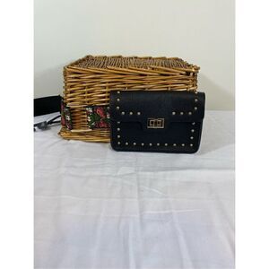 Floral XL Fabric Belt with Black Pouch